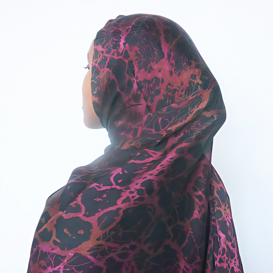 Crimson Lightning Hijab – Stormy Nights Collection